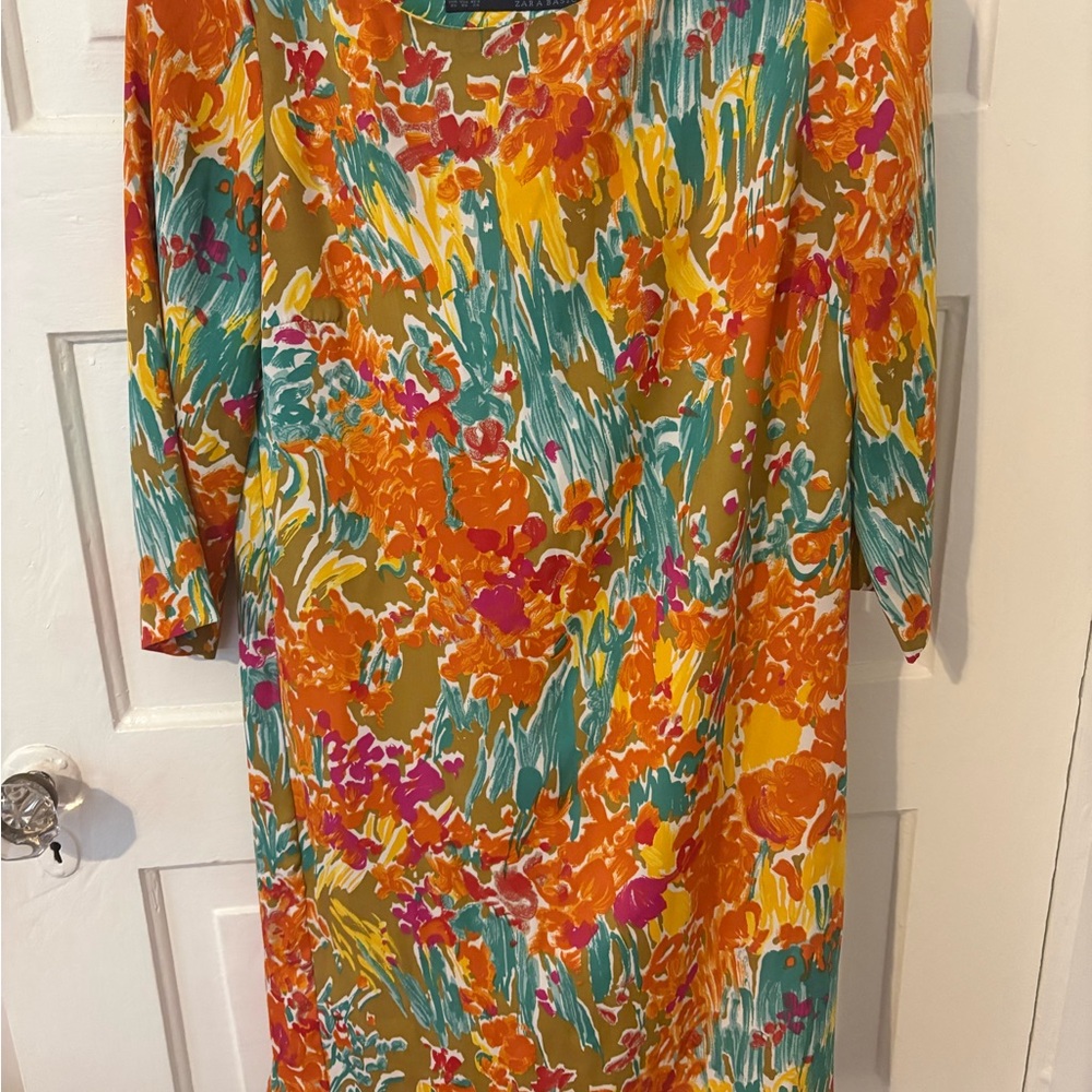 Zara Shift Dress, watercolor print